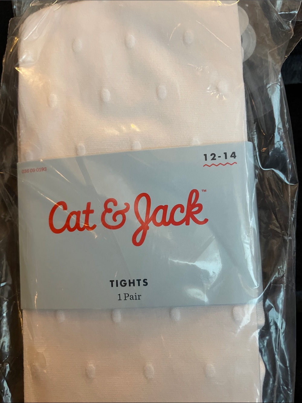 Cat & Jack White Dot Textured Tights